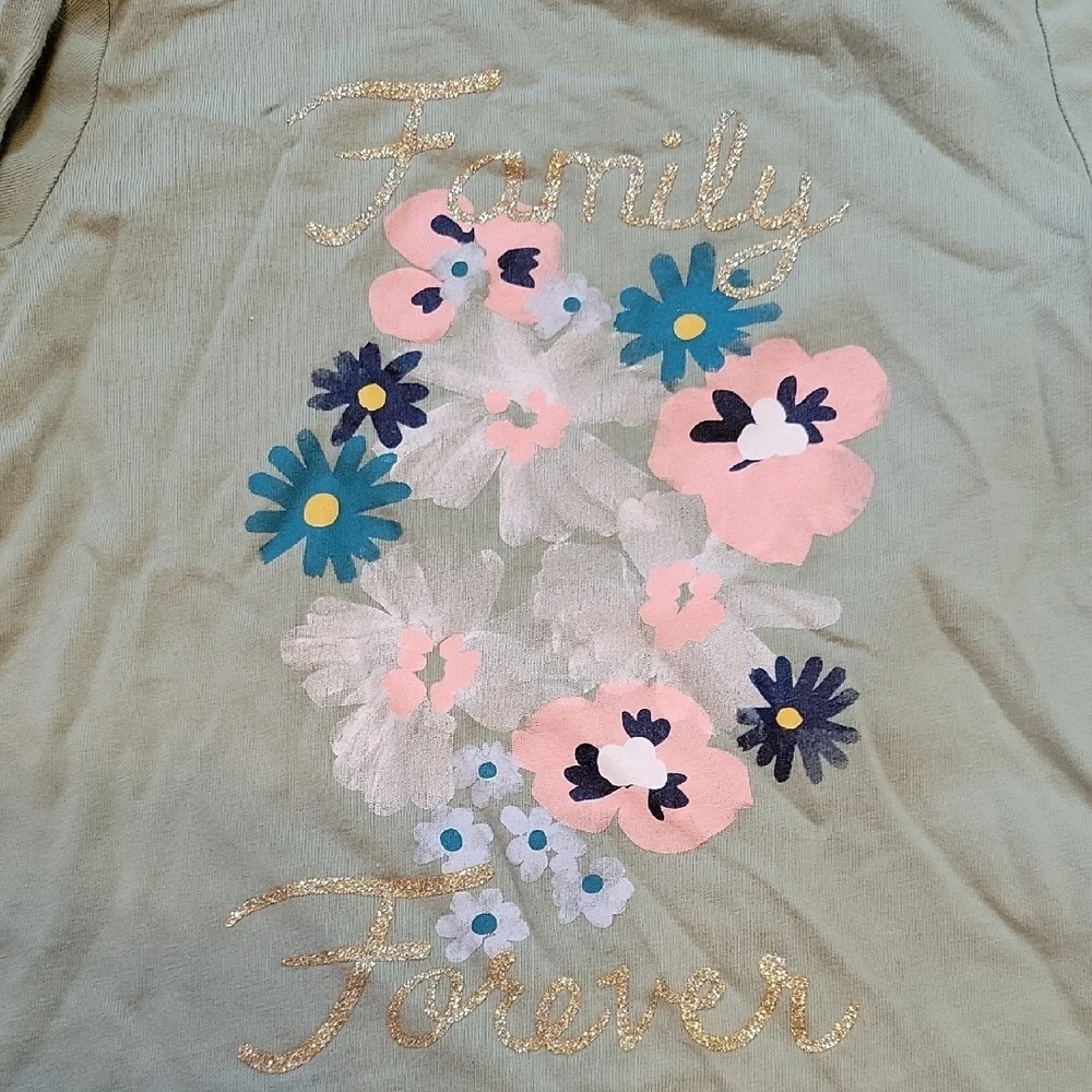 Carter's Olive Long Sleeve Tee with Floral Print SIZE 3T